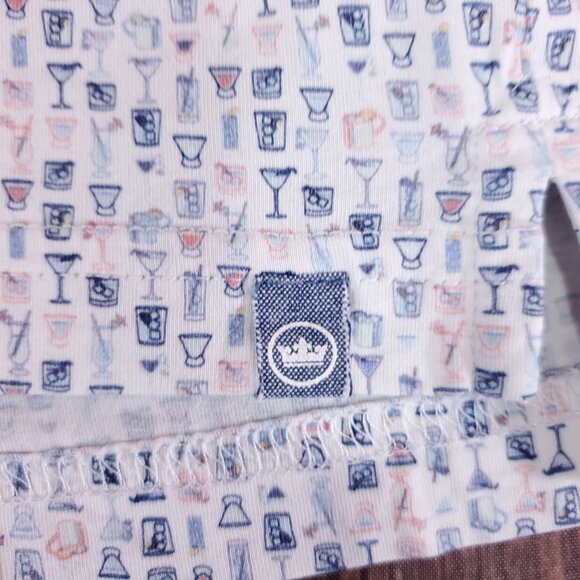 Peter Millar Seaside Mens XXL Sand Bar Aqua Cotton Polo Shirt Cocktail Martini - Picture 6 of 12